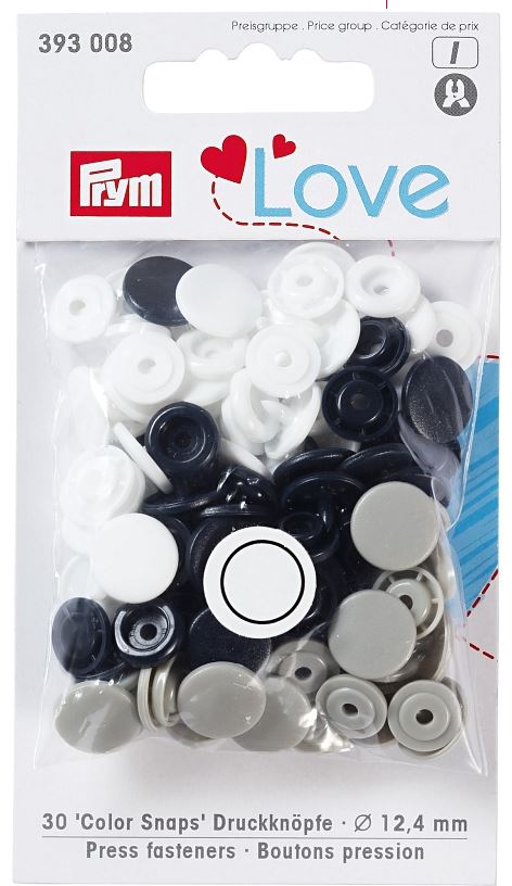 Prym Druckknöpfe, Love marine/grau/weiss